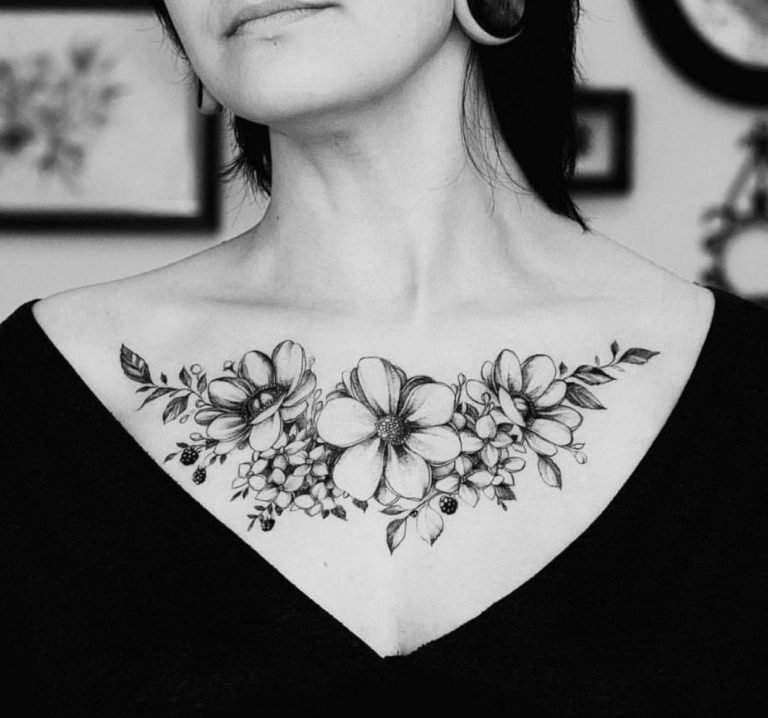 10 Prettiest Feminine Chest Tattoo Designs For Girls Eal Care