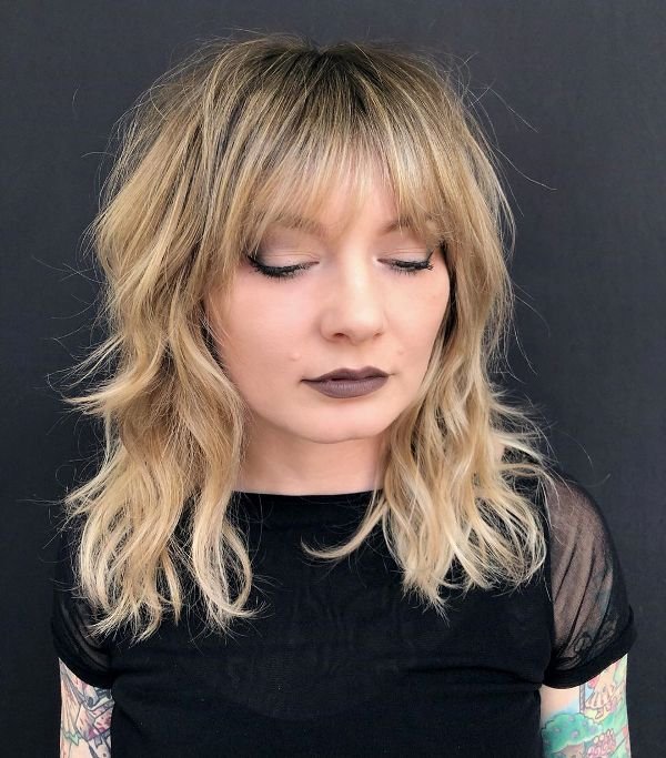 Wispy Bangs Hairstyles for Round Faces