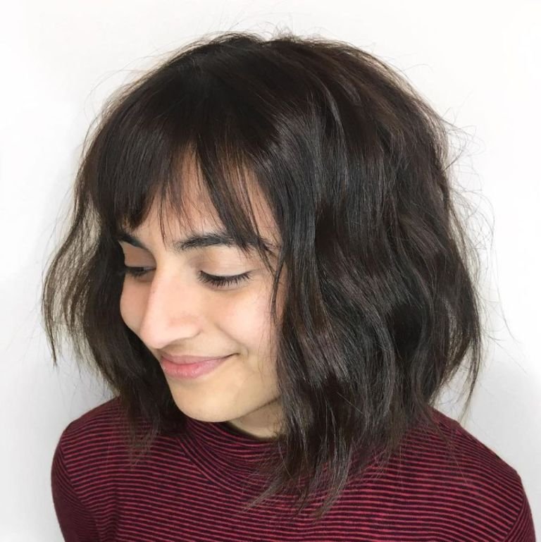 Wispy Bangs Hairstyles for Round Faces